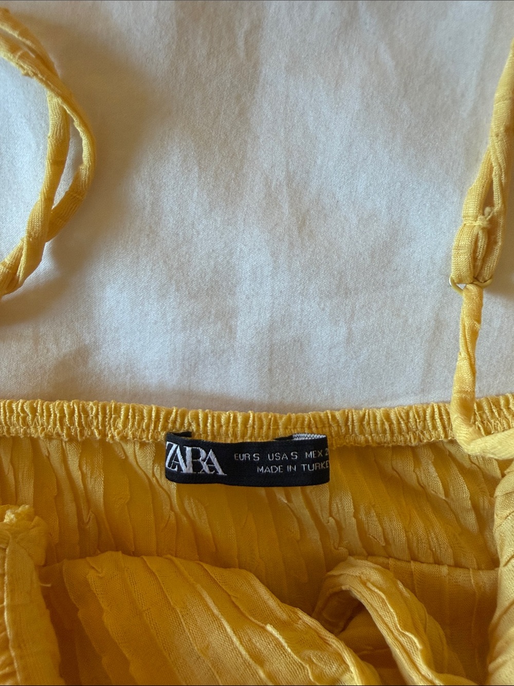 Yellow Ruffled Pleated Cami Top - Picture 2 of 4